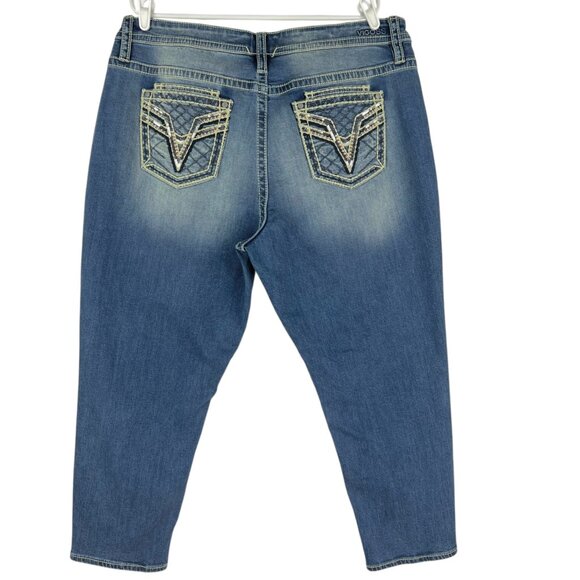 Vigoss Women's Distressed Stretch Skinny Blue Denim Jeans Plus Sz 22 NWOT - Picture 2 of 12